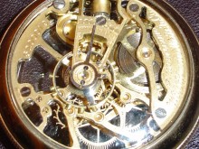 Back view of a Skeletonized 18 size Pocket Watch