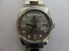Solid White Gold 118209 ROLEX President overhaul and Insurance Valuation Photo